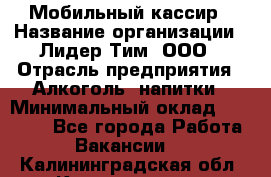 Мобильный кассир › Название организации ­ Лидер Тим, ООО › Отрасль предприятия ­ Алкоголь, напитки › Минимальный оклад ­ 38 000 - Все города Работа » Вакансии   . Калининградская обл.,Калининград г.